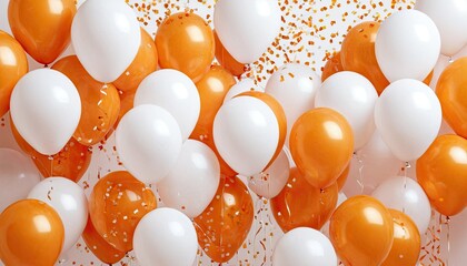 White and Gold Balloons Floating in the Air
1