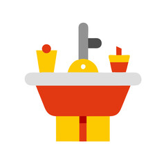 wash basin icon colored shape icon
