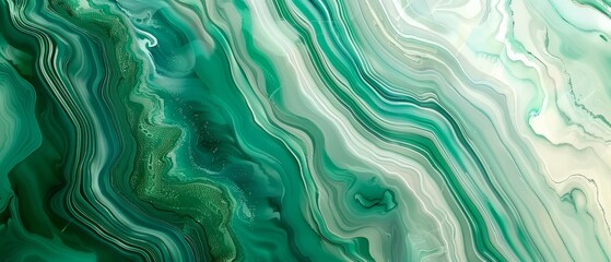 Obraz premium Abstract Green Fluid Art Background