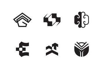 Modern, geometric, abstract logo design templates. Vector logo icon set for business and company