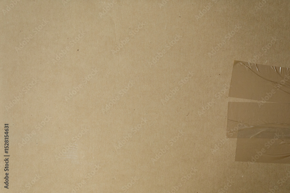 Poster High-resolution image of beige cardboard texture with remnants of tape. Ideal for background, design, and texture projects.