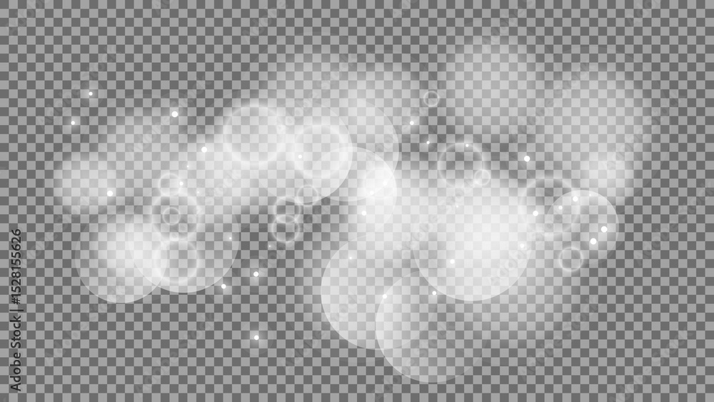 Poster bokeh circles on transparent background