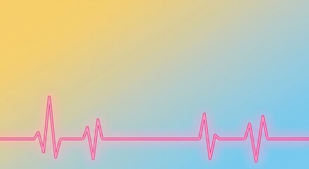Pink Heartbeat Line on Gradient Background Medical Concept Illustration