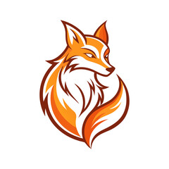 fox branding logo line art vector art silhouette