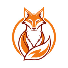 Obraz premium fox branding logo line art vector art silhouette