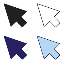 Click icon vector isolated on white background. Cursor icon. Computer mouse click cursor black arrow icons. pointer arrow