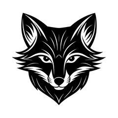 fox face face for app logo vector art silhouette