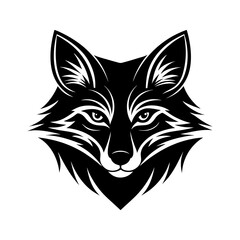 fox face face for app logo vector art silhouette