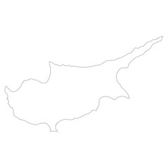 Cyprus map. Map of Cyprus in white color