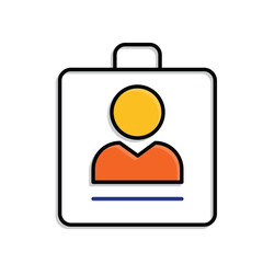 education icon. student Profile or ID. ID card with profile photo and name. smart, study, clever. Mixed design style