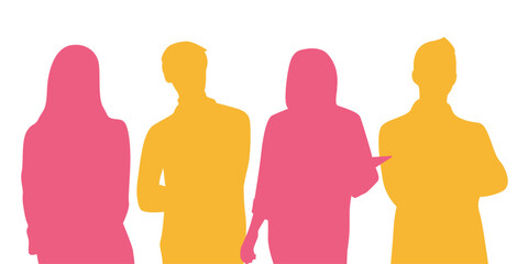 Silhouettes of people in vector, flat style.