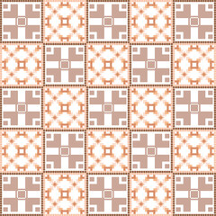 Fototapeta premium Ethnic geometric pixel ornament tribal fabric patterns, embroidery design 