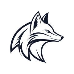 fox head logo template business logo concept vector art silhouette