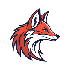 fox head logo template business logo concept vector art silhouette