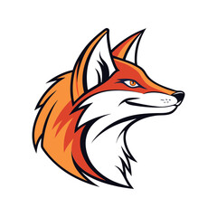 fox head logo template business logo concept vector art silhouette
