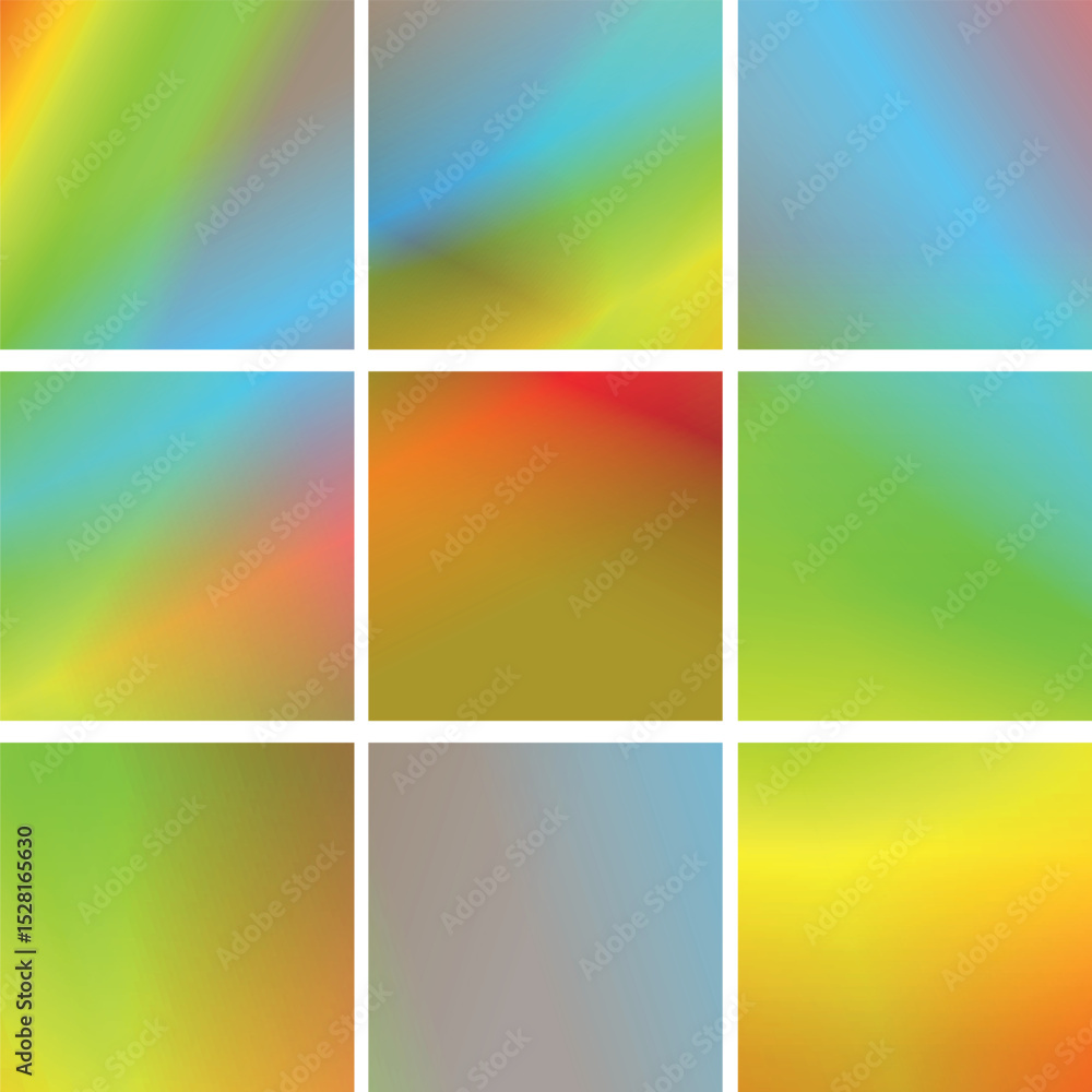 Poster abstract gradient squares grid pattern, rainbow colors, design or template