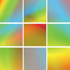 Abstract Gradient Squares Grid Pattern, Rainbow Colors, Design Or Template