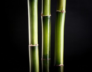 Fototapeta premium bamboo stalks on black background