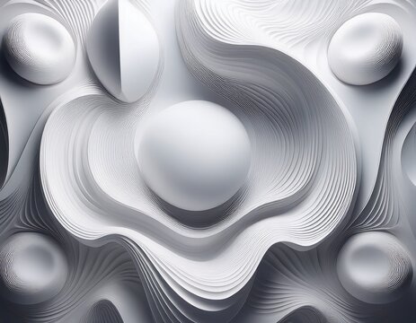 trendy abstract background with white neomorphism shapes design 3d style