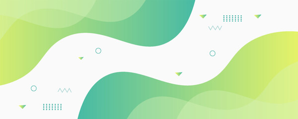 template banner with green gradient color. design with liquid shape.