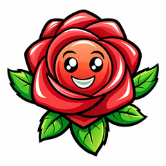 happy red rose vector illustration