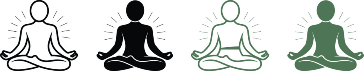 Mindful Meditation Silhouettes: Zen, Yoga, and Spiritual Practices for Inner Peace