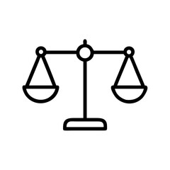 Balancing scales in minimalist design representing justice concept  