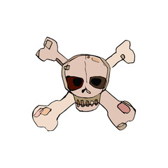 Vintage urban skull and crossbones