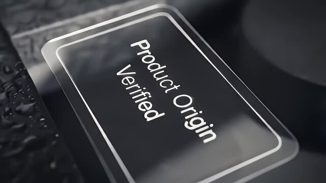 Product Origin Verified Tag on Digital Panel