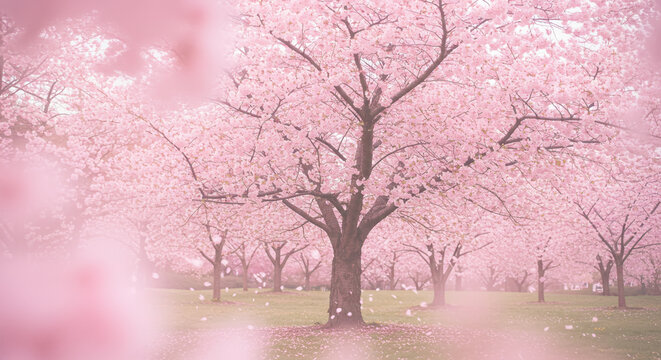 Cherry blossom garden background