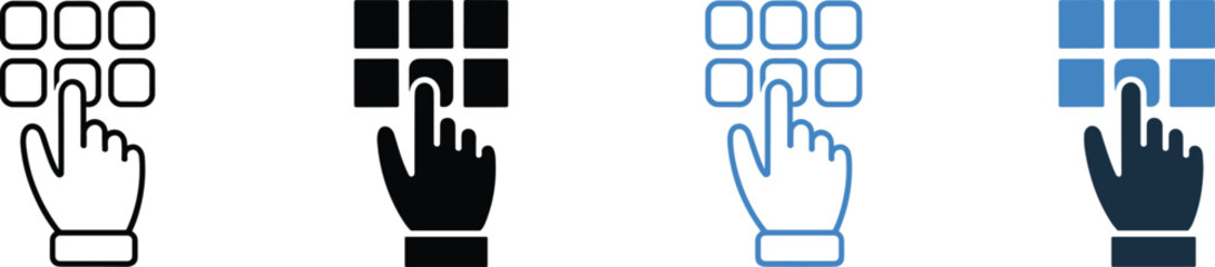 Modern Touchscreen Interaction Icons: Hand Gestures for Digital Interface Design