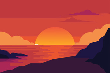 sunset in the mountains