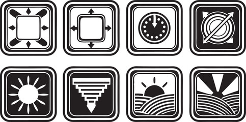 Set of vector icons: electric plug symbols for web design