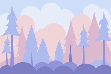 Fototapeta premium vector illustration of a winter landscape