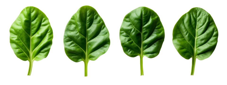 A set of four green leaves