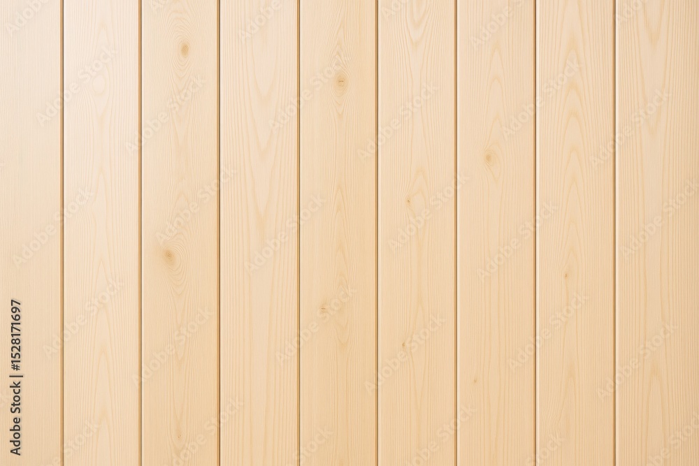 Aufkleber Light wood panel wall background with natural grain pattern for interior design and texture applications in soft neutral tones. Ai generative.