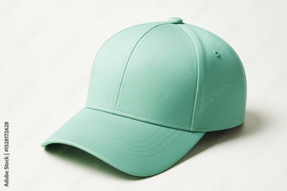 Poster minimalist green baseball cap mockup on clean background for branding and advertising concept presen