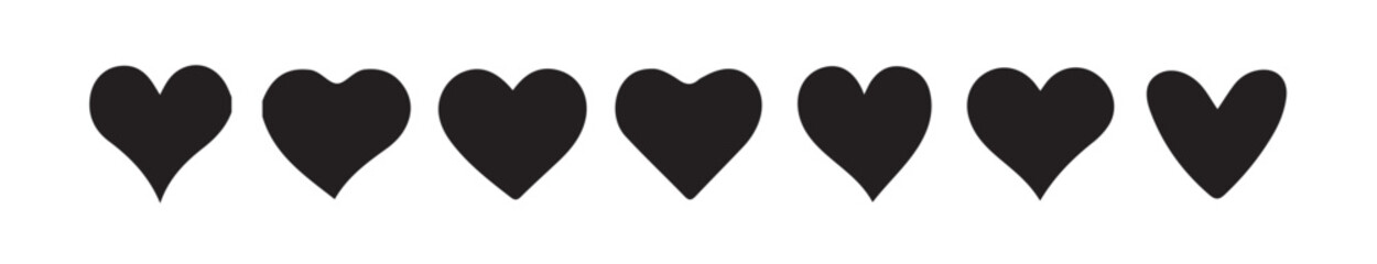 Black Love icon vector art illustration on white background,Heart icons, set of black love icons set, romance or valentine's day, Collection of heart illustration with different style.