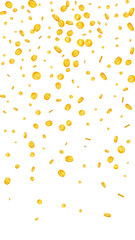 American dollar coins falling. Scattered gold USD