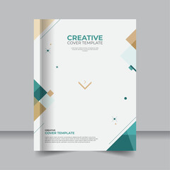 Fototapeta premium Minimalist Book or Assignment Cover Design with Geometric Shapes 