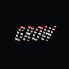 GROW Typography on Black A Bold and Inspiring Text Effect
