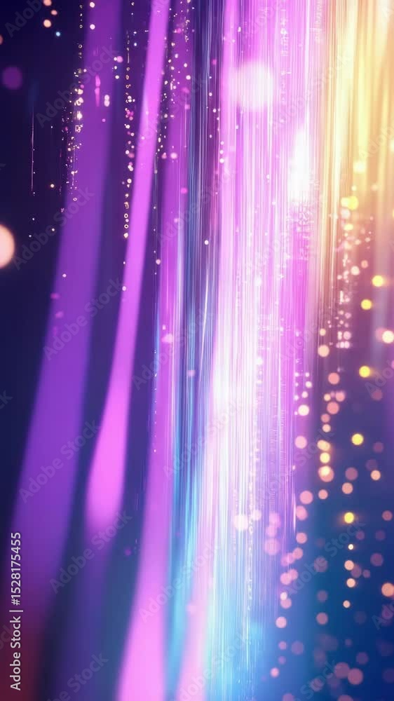Poster colorful light display with shimmering patterns enhances ambiance in a vibrant setting at night