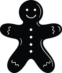 gingerbread cookie silhouette vector