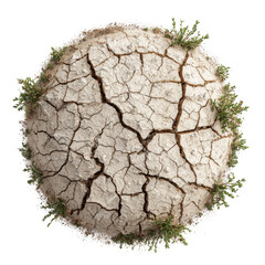 Arid planet earth cracked soil and sparse vegetation