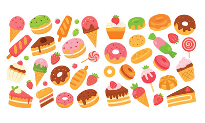 Ice Cream Cones & Toppings vector