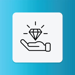 Shining diamond icon representing luxury and value.