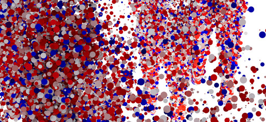 Abstract background of red, white, and blue circles. Perfect for celebratory designs.