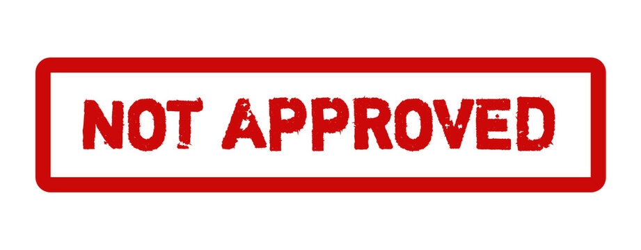 Not Approved Stamp PNG – Red Rejection Seal with Transparent Background