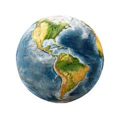 Fototapeta premium Detailed 3d render of earth showing north and south america