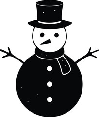 snowman silhouette vector